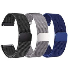 Correa de reloj milanesa de acero inoxidable con bucle correa magnética 18 mm 20 mm 22 mm ajuste rápido