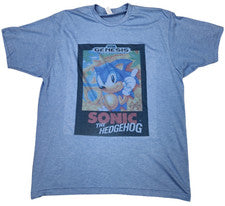 Camiseta para hombre Sonic the Hedgehog Sega retro vintage color azul estilo suave