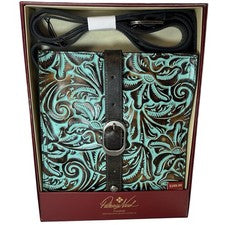 PATRICIA NASH Cuero Venezia Bolso Bandolera Turquesa Floral Tooled
