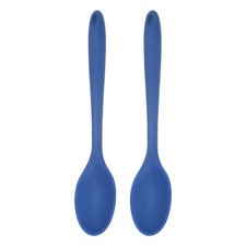 2 piezas cucharas de silicona resistente al calor utensilios de cocina cuchara mezcladora, azul marino