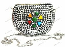 Bolso de mano de moda Meenakari Stone de tamaño pequeño para mujer Bolso sin ...