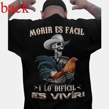 Camiseta para hombre Moris Es Facil estilo mexicano, camisa Big Rooster Gamefowl, para padre