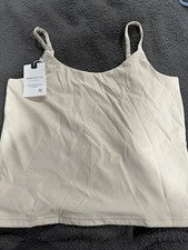 NUEVA Camiseta sin mangas Pinkm Style crema para mujer talla mediana M nueva con etiquetas