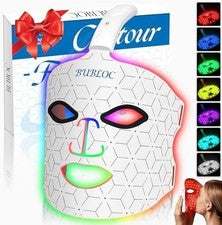 Máscara facial BUBLOC contorno facial terapia de luz LED 7 colores inalámbrica luz roja