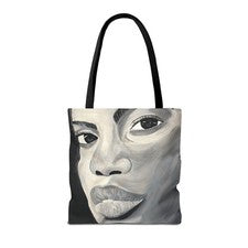 Bolso de Mano Arte Original, Bolso de Lona Retrato Escala de Grises, Bolso de Hombro