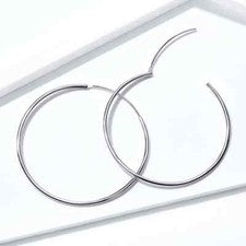 Pendientes mujer criollos de plata de ley 925 40-60 mm grandes/pequeños