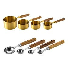 Juego de 4 cucharas medidoras de acero inoxidable para utensilios de cocina, cuchara para hornear y especias