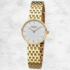 Regent Metal Reloj de Pulsera Señoras Cuarzo Oro Pulsera de Metal URF1487
