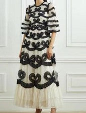Mujer 2024 Moda Francesa Suave Viento Impresión Luz Lujo Socialit Vestido Largo