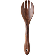 Tenedor de ensalada de madera de acacia utensilio de cocina de madera dura resistente a altas temperaturas