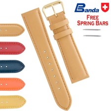 Correa de reloj Banda de cuero fino liso de piel de becerro grado premium (tallas 12 - 20 mm)