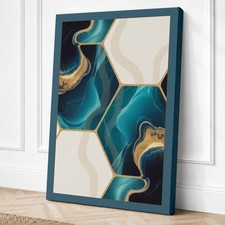Impresión en lienzo geométrica de ágata teselada arte de pared decoración del hogar listo para colgar
