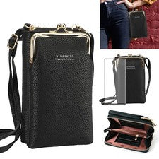 Mujer Moda Bandolera Bolso para Teléfono Celular Cartera Cuero Cremallera Bolso de Hombro