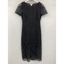 HECHO Vestido de Encaje Negro Fashion Week Impulse Para Mujer Talla S Cóctel Capricho