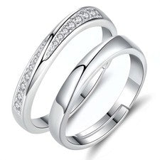 Anillo ajustable de cristal de plata de ley 925 para mujer y hombre joyería de compromiso regalo