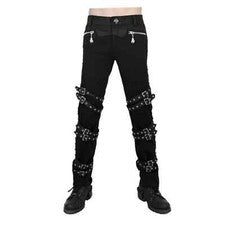 Para hombres Pantalones Góticos Halloween Disfraz Casa Moda PU Hebillas Cremalleras Pantalones
