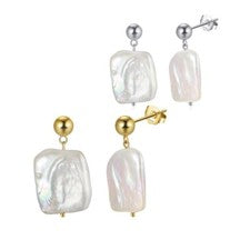 Pendientes de plata 925 con grandes cuentas barrocas pendientes de mujer perlas de agua dulce