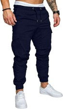 Pantalones de Carga Informales de Moda para Hombres Entrenamiento Atléticos Algodón Deportes Gimnasio Pantalones 4X-Gran