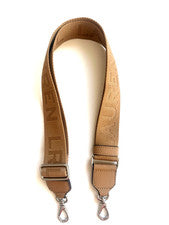 NUEVA BANDOLERA PALMEADA DE REPUESTO DE CUERO CAQUI LOGO RALPH LAUREN CORREA PARA EL HOMBRO