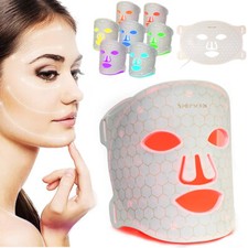 Máscara de luz LED facial 7 colores rejuvenecimiento LED fototerapia cuidado facial de la piel