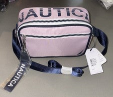 Bolso Bandolera Nautica Alta Mar Lila Azul Marino Cámara Mujer Cartera Nylon $59