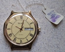 Nuevo reloj "Slava" chapado en oro, URSS