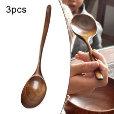 Una herramienta de cocina imprescindible cuchara de madera natural con mango largo paquete de 3