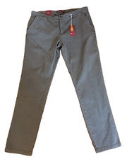 NUEVO CON ETIQUETAS OVS Hombres Gris ALGODÓN ELÁSTICO Calce Ajustado CHINO Pantalones EE. UU. TALLA 40 X 32.5 (O5)