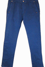 Pantalones italianos de algodón informales azules Sottotono para hombre talla US 38 EU 54