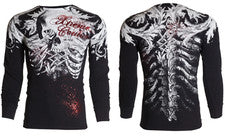Xtreme Couture Affliction Hombre Manga Larga TERMAL T-camiseta PERSIMMON Motociclista S-3X