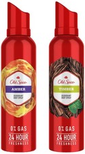 Old Spice Ámbar Madera Desodorante Spray Corporal 24 Horas Perfume Fresco 140ML Juego de 2