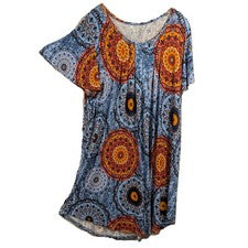 Vestido Para Mujer Multicolor Boho Shift 2XL Informal Estilo Festival NUEVO