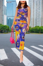 VESTIDO ZARA ESPALDA ABIERTA ESTAMPADO TUL TALLA S NUEVO CON ETIQUETAS