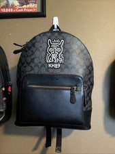 COACH X Keith Haring West Mochila Bolsa de Libro Mochila Grande Bolso de Cuero Nuevo en Caja