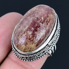 Anillo de joyería de plata esterlina 925 hecho a mano con piedras preciosas...