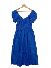 Vestido de verano H&M mujer manga corta algodón azul talla 38 casual vintage