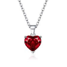 Collar de cadena con colgante de corazón de plata de ley 925 para mujer niña joyas regalo