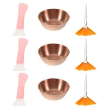 Kit de 3 juegos de mascarilla facial dorada para mujeres crema facial espátula esteticista tazón