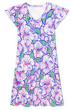 PREPPY PEP - Vestido de hibisco floral estampado para mujer - GRANDE - Colores neón
