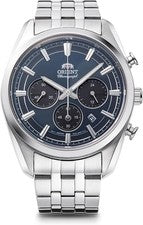 Reloj para hombre Orient contemporáneo cronógrafo esfera azul RA-TX0303L