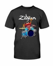 Camiseta de algodón negra para hombre The Muppet Show Zildjian Drums talla S-5XL regalo de cumpleaños