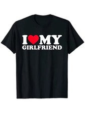 Camiseta Moda Negro Moda Amo A Mi Novia Casual Hombres Camisa De Manga Corta Tee