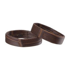 Guardián de anillo de retención de bucles de cuero PU para correa de reloj de 22 mm, marrón oscuro 2 piezas
