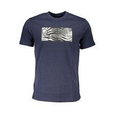 Camiseta para hombre Cavalli Class azul de algodón