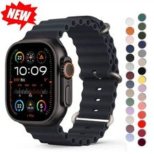 Correa Ocean para Apple Watch Ultra 2 correa 49 mm 10 9 8 7 45 mm 41 mm soporte de silicona