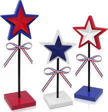 Decoraciones de mesa patriótica decoración 4 de julio 11,4 pulgadas, rojo blanco azul
