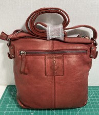 Bolso Hobo Xbody Harbour 2nd Cuero Multi Cremallera Comp Frt Pkt Nuevo Rojo Chile