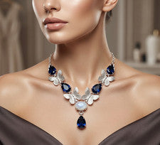 Collar de Tanzanita Piedra Lunar Plata de Ley 925 Piedras Preciosas Hecho a Mano Joyería S-18"