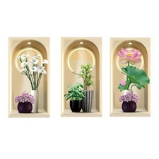 Pegatinas de pared de plantas verdes para decoración del hogar decoración de interiores para dormitorio