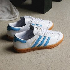 Adidas Original Hamburgo Mujer’s Zapato para Correr Tenis Atléticos Cuero Blanco #625